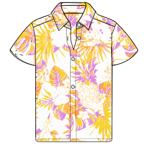Moldes de confeccion para Camisa Hawaiana 9658